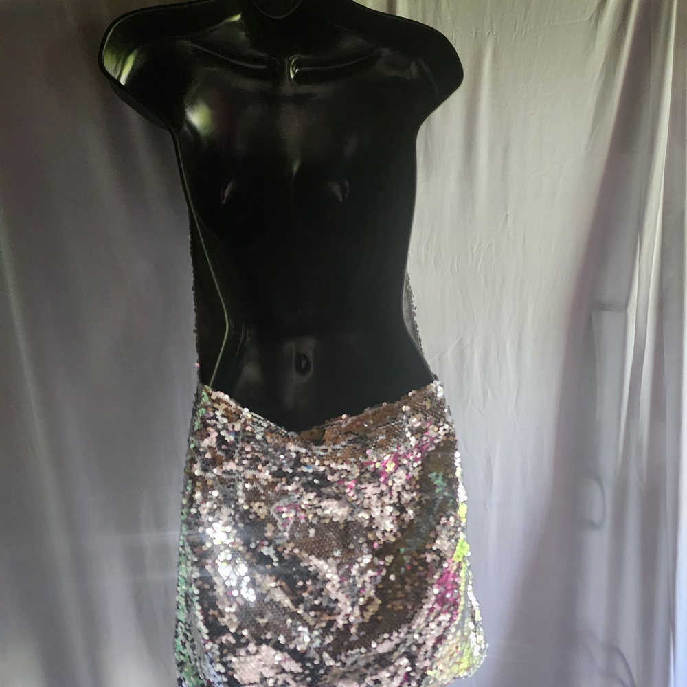 Prettylittlething Multicolor Sequin Backless Dress - image 2